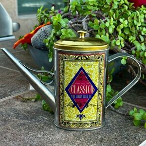 Olive Oil Can Tin Decanter. Good condition. Needs some cleaning.